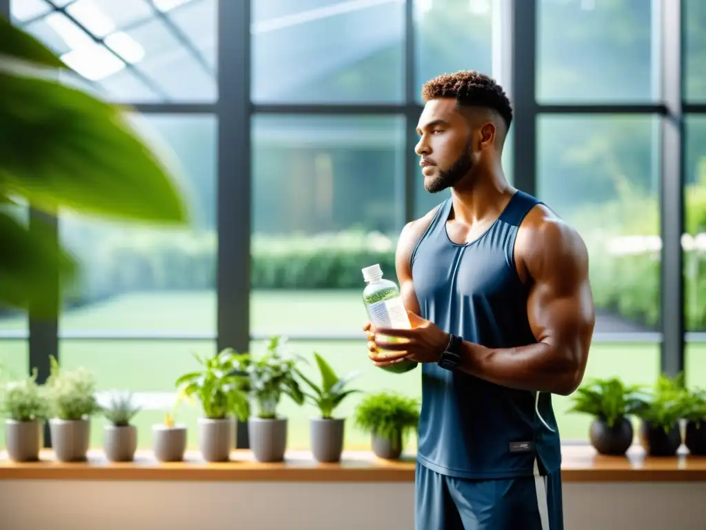 Un atleta en un centro de entrenamiento moderno recibe un tratamiento homeopático