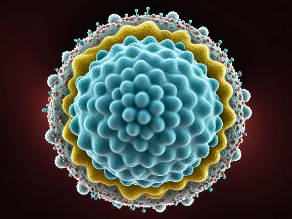 Interacción molecular: Virus atacado por medicamento antiviral Avance en descubrimientos antivirales contra patógenos resistentes: imagen microscópica detallada de un virus atacado por medicación antiviral