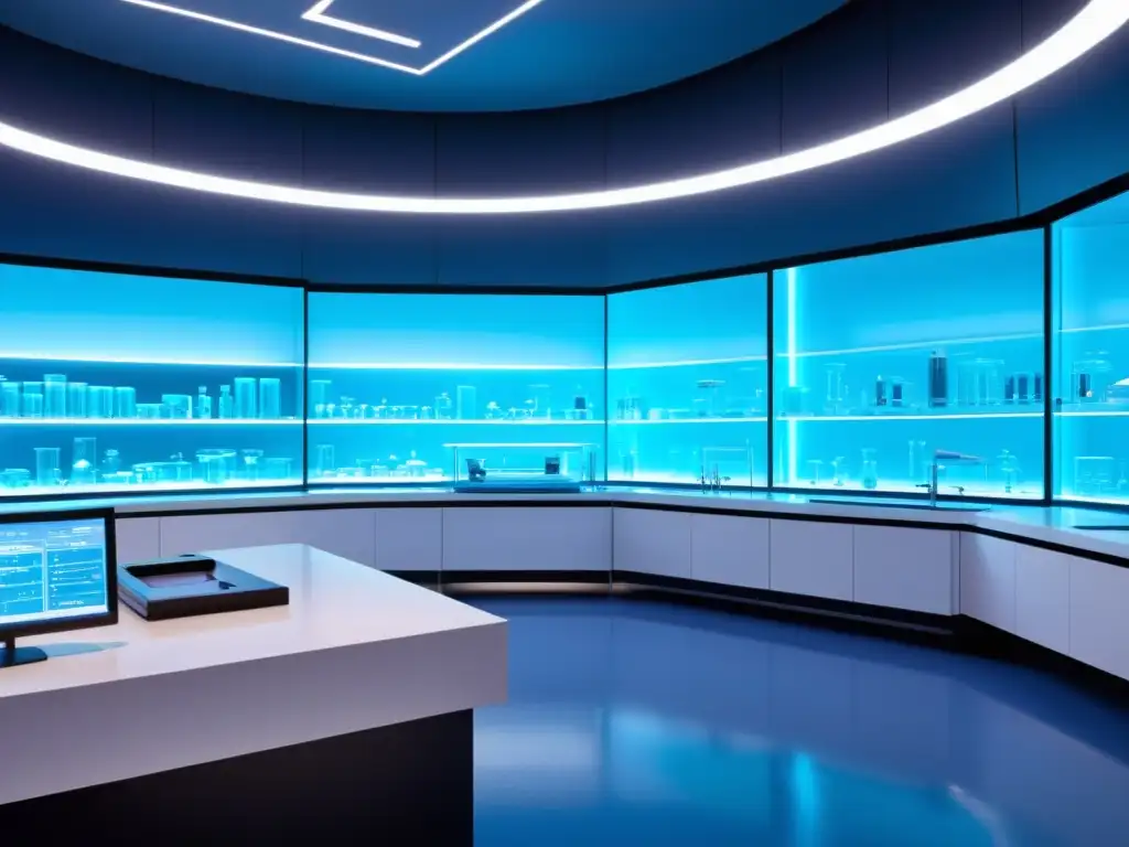 Avanzada investigación en terapia génica para enfermedades autoinmunes Avanzado laboratorio futurista con científicos en batas blancas realizando investigación en terapia génica para enfermedades autoinmunes