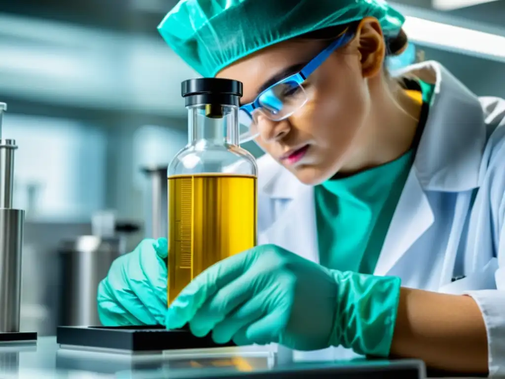 Extracción de raíz de astrágalo: detallada y profesional Un científico extrae con cuidado el extracto puro de raíz de astrágalo, destacando los beneficios del astrágalo para la inmunidad