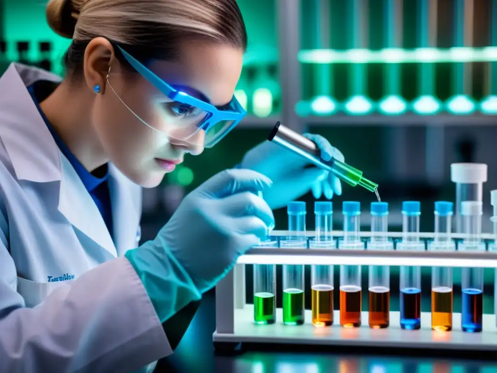 Análisis de compuestos inmunoestimulantes a nivel molecular en laboratorio Un científico de laboratorio analiza potenciadores de inmunidad con evidencia científica, en un laboratorio de vanguardia