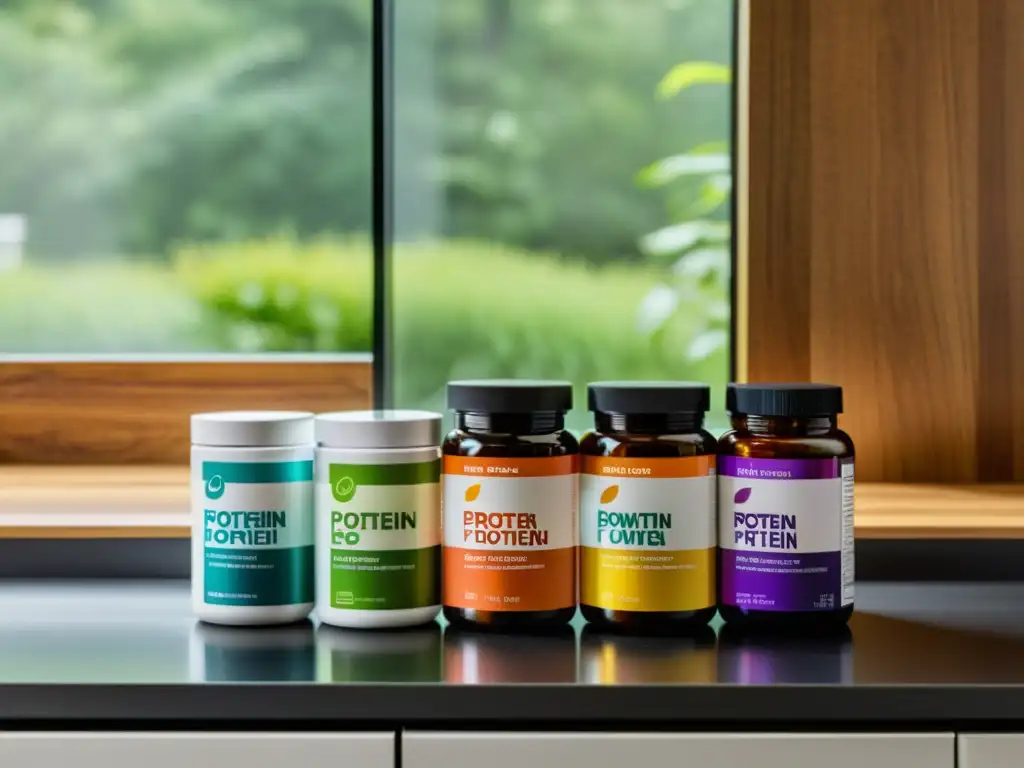 Suplementos de cocina moderna: vitaminas, proteínas y más Una cocina moderna con suplementos coloridos organizados, promoviendo un sistema inmune robusto y suplementación inteligente
