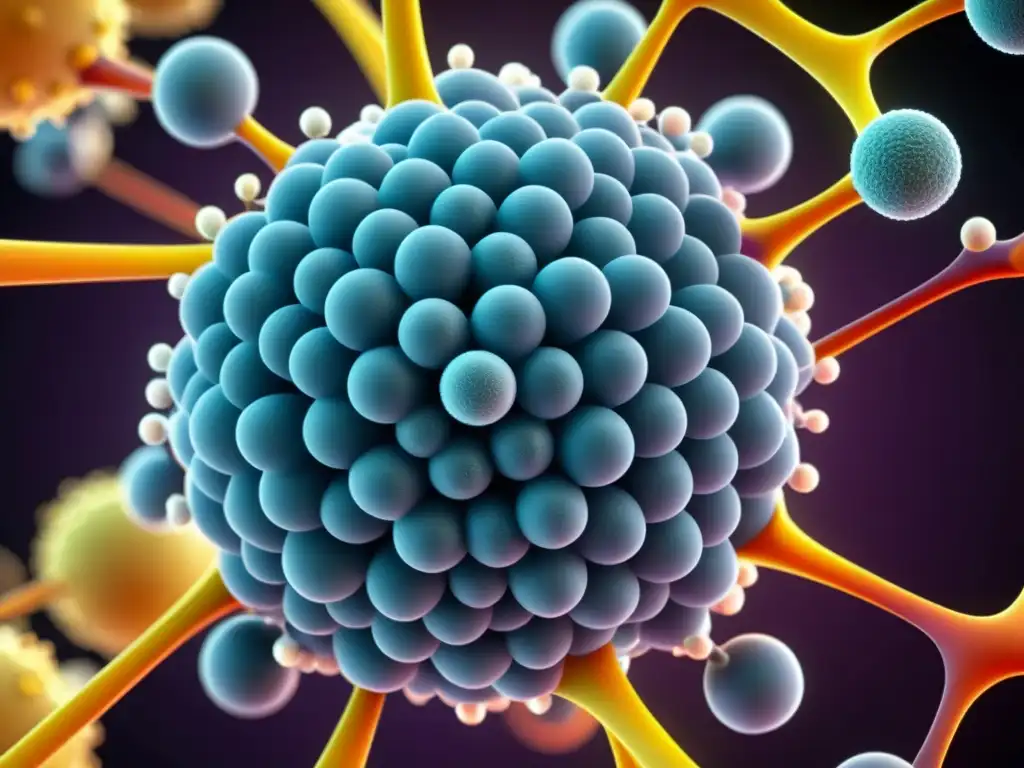 Compleja estructura molecular de inmunoglobulinas (IgG, IgA, IgM, IgD, IgE) destacando función y diversidad en la respuesta inmune