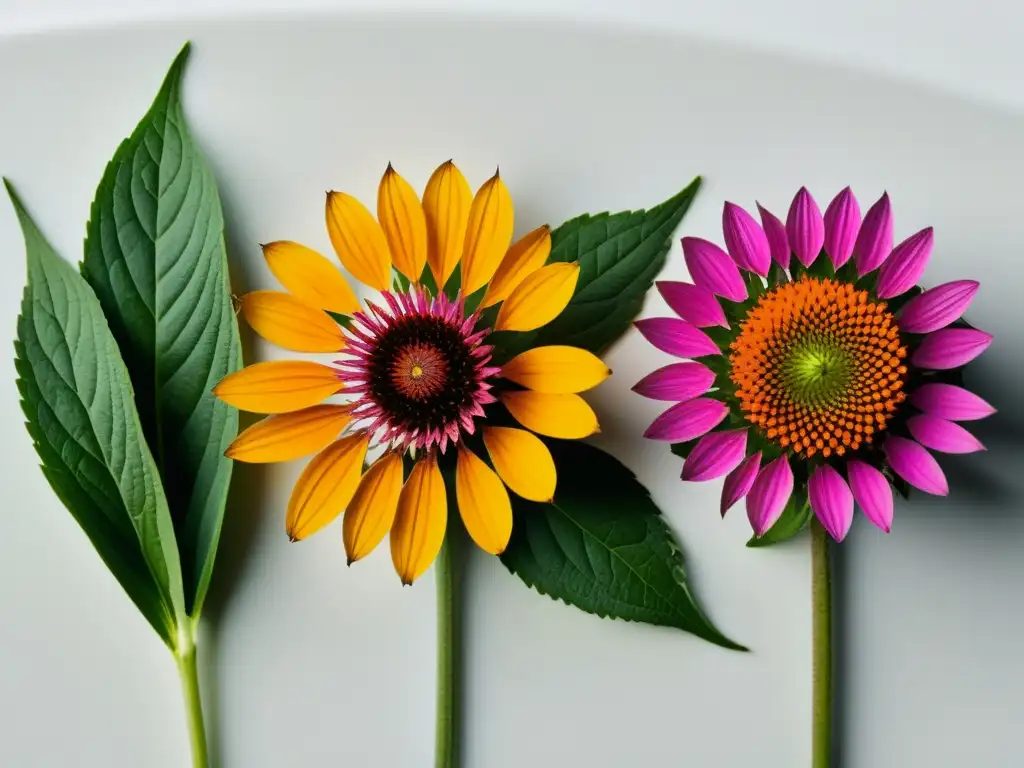 Herbolaria moderna: Detalles vibrantes y salud natural Una composición detallada de plantas medicinales resaltando su belleza natural y beneficios para la salud