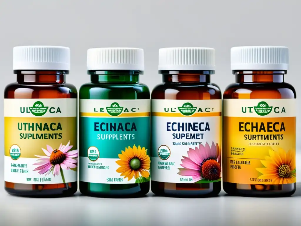 Suplementos de Equinácea: Detalles Ultra Nítidos Una composición meticulosa de suplementos de equinácea para la gripe, exhibiendo calidad y precisión