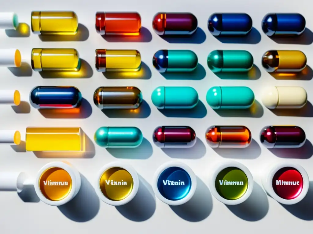 Una composición moderna y vibrante de suplementos inmunidad