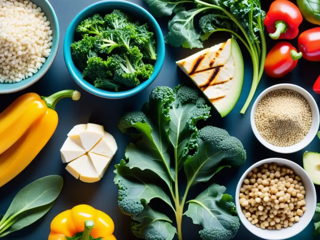 Composición vibrante de superalimentos saludables Una composición visual impresionante de alimentos potenciadores del sistema inmunológico, con colores vibrantes y texturas cautivadoras