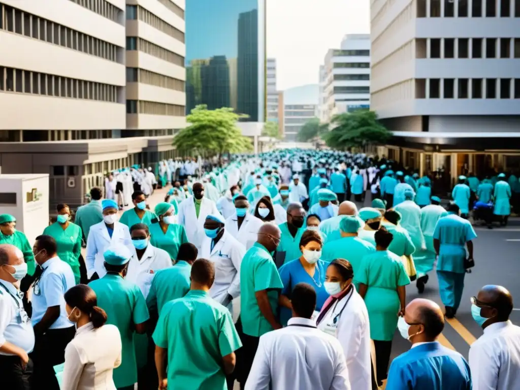 Contraste de Salud: Hospital Moderno vs Contraste impactante de salud en sociedades desiguales: hospital moderno vs