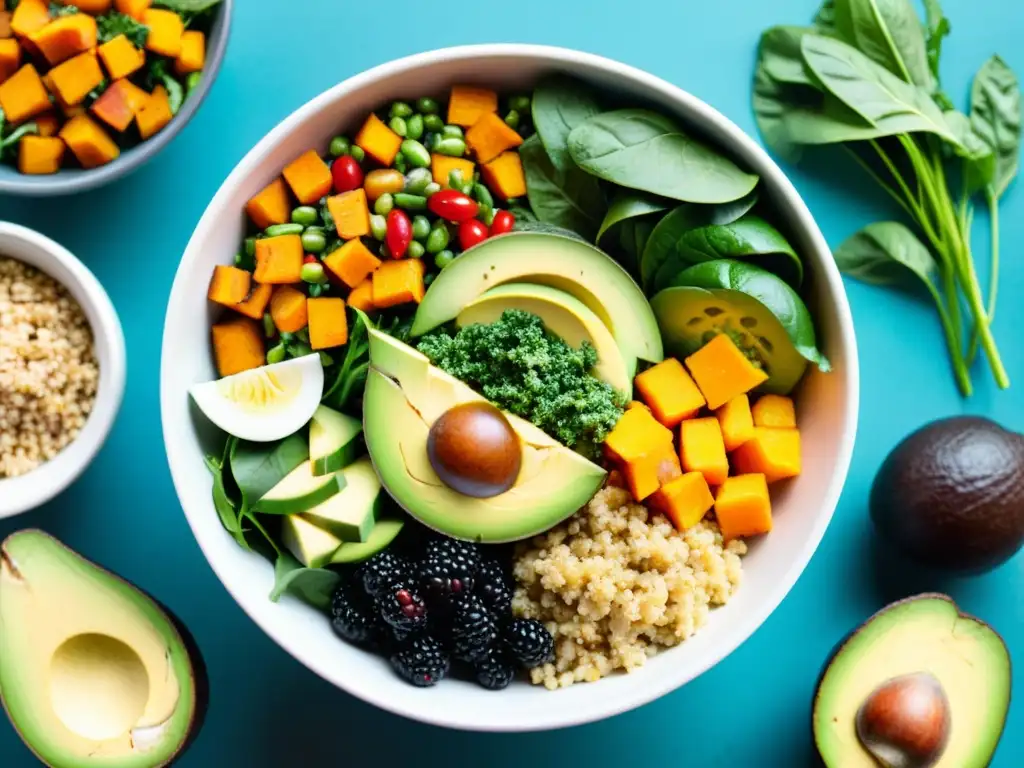 Bowl de Buddha: Colorida y Deliciosa Una deliciosa y colorida ensalada Buddha llena de alimentos antiinflamatorios