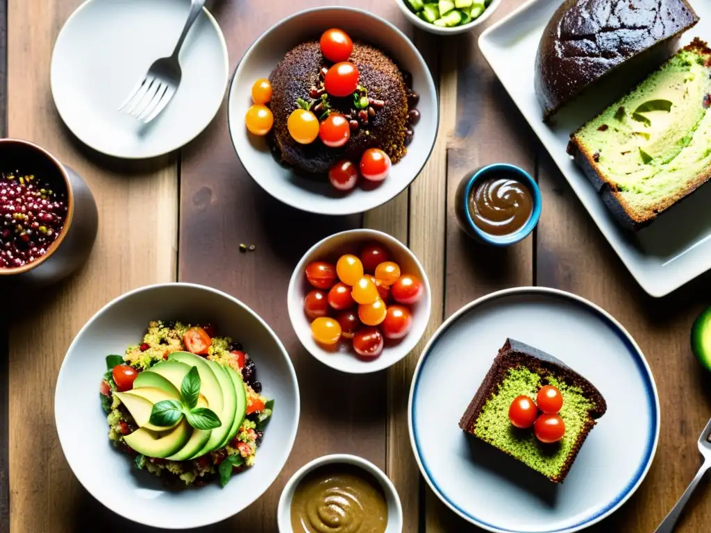 Deliciosos platos sin gluten en mesa rústica Deliciosa comida sin gluten para celíacos en una mesa rústica con luz natural