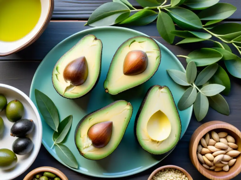 Deliciosas grasas saludables: una obra maestra natural Deliciosa combinación de grasas saludables fortalecen sistema inmunológico en un entorno natural y acogedor