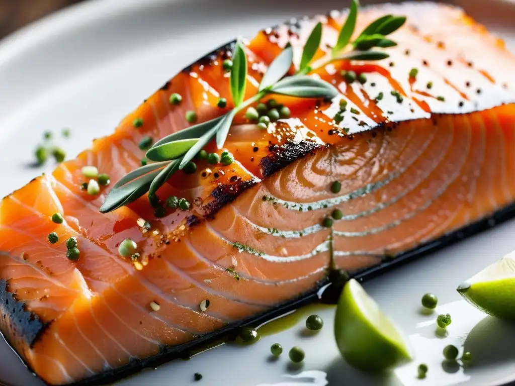Salmón fresco: Rico en omega3 y nutrientes esenciales Deliciosa imagen de un filete de salmón omega 3, con beneficios para el sistema inmunológico y el cerebro