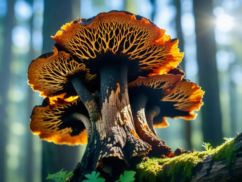 Chaga: Belleza natural y propiedades medicinales Detallada imagen del hongo Chaga resaltando su belleza natural y propiedades medicinales