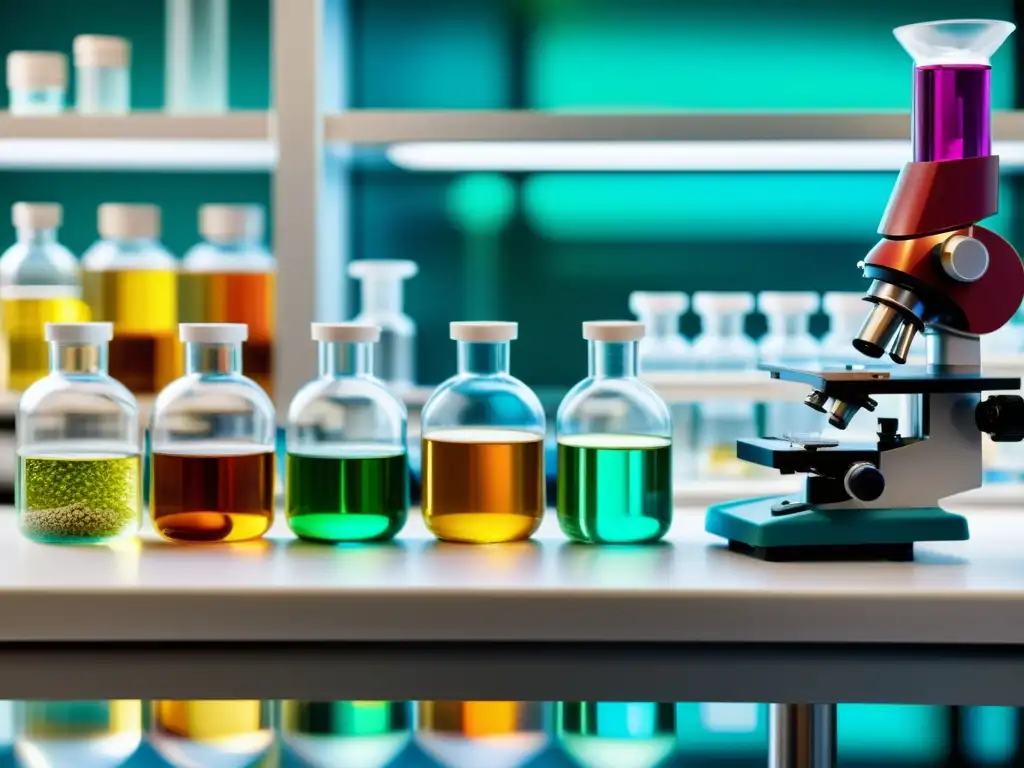 Microscopio revela estructuras moleculares de omega 3 Detallada imagen de laboratorio científico con omega 3 bajo microscopio mostrando beneficios para el sistema inmunológico