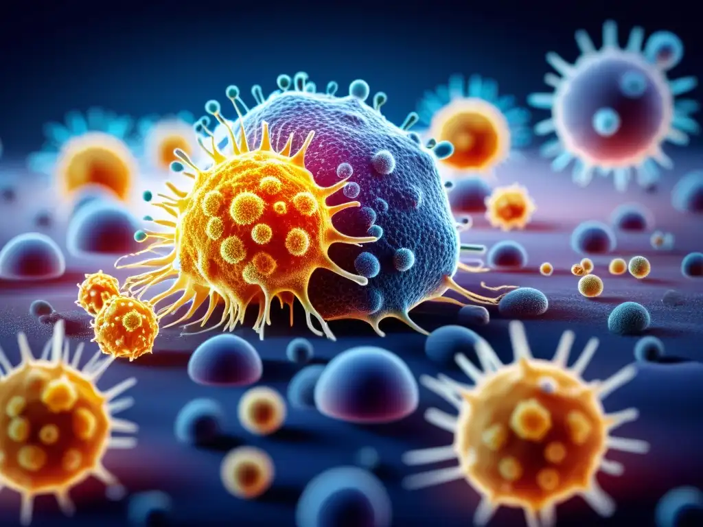Inmunidad en detalle: impacto del insomnio en 8k Representación detallada en 8k del sistema inmunológico humano, resaltando el impacto del sueño reparador para mejorar el sistema inmunológico