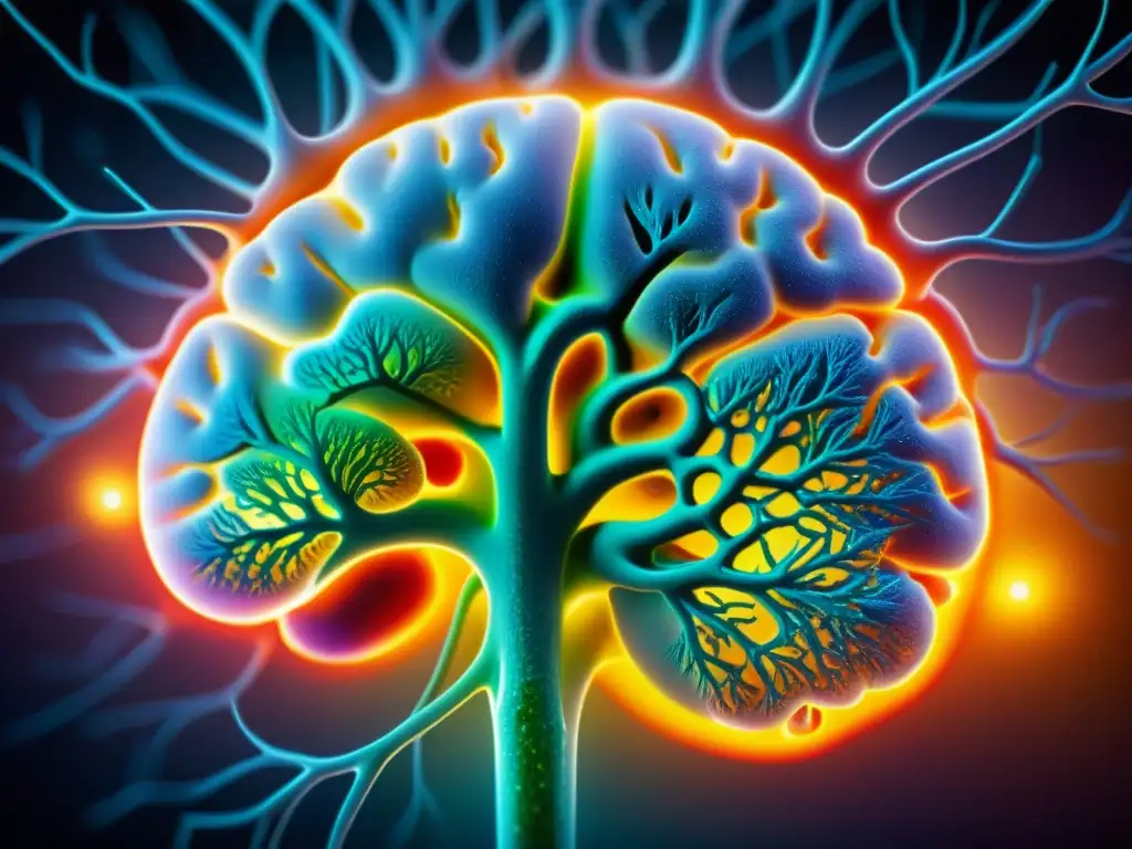 Maravillas del Cerebro Humano: Neuronas y Sinapsis en Detalle Detalle asombroso del cerebro humano, revelando la complejidad de neuronas y sinapsis