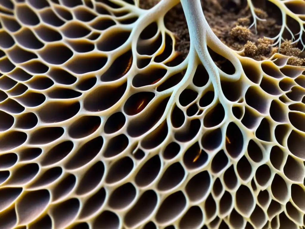 Raíz de astrágalo: detalle ultrarrealista Detalle de raíz de astrágalo resaltando su textura y red de raíces, con colores cálidos