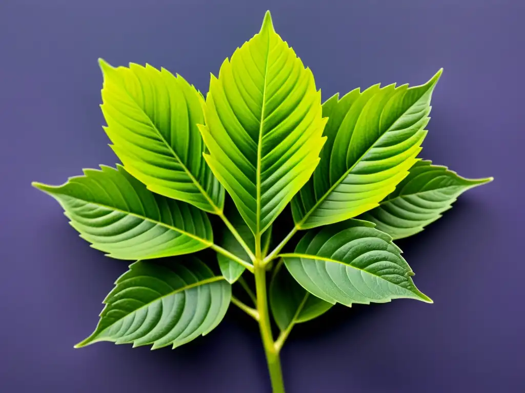 Detalles impresionantes de cardo mariano en verde vibrante Detalle de cardo mariano con beneficios para el sistema inmunológico, hojas verdes y flores moradas contra fondo minimalista