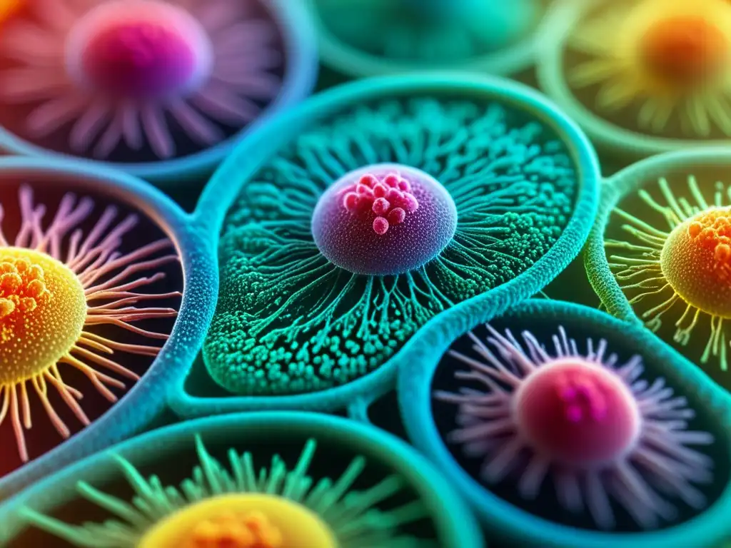 Estructura genética detallada de célula inmune humana Detalle 8k de célula inmune humana en microscopio, resaltando genética y sistema inmunológico en adultos mayores