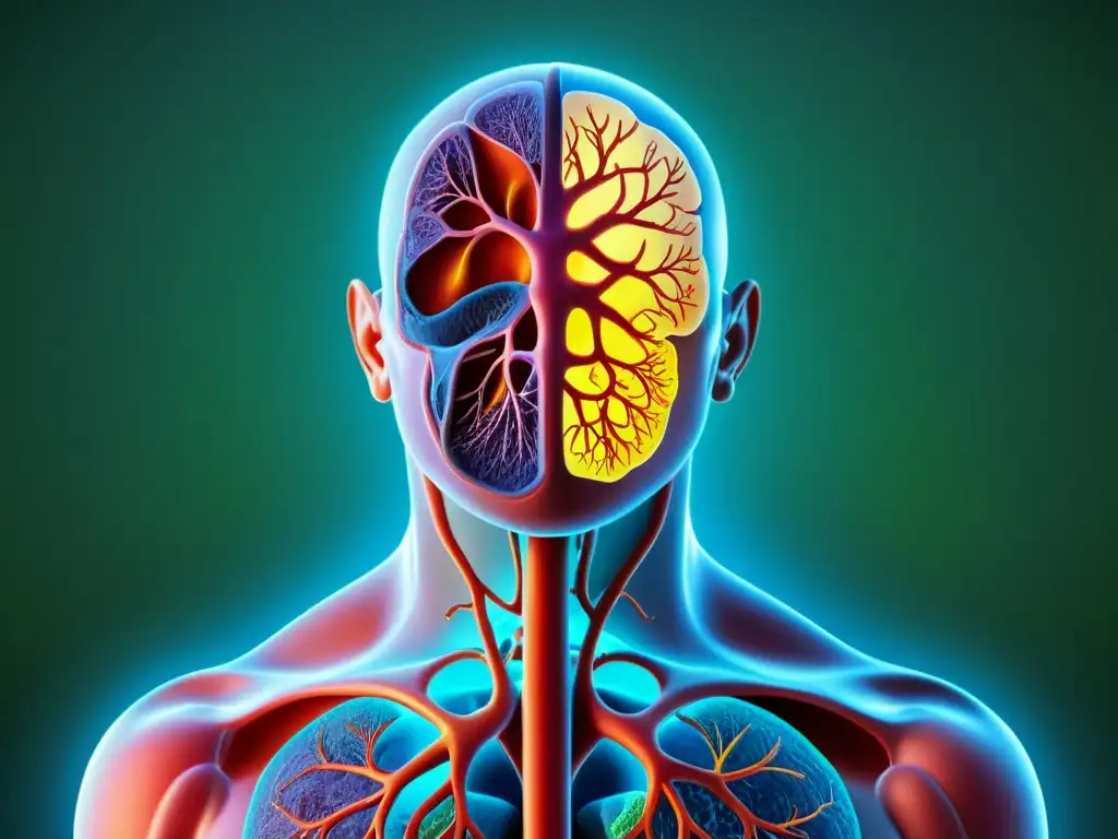 Sistema linfático en adultos mayores: anatomía detallada Detalle ilustrado del sistema linfático en un adulto mayor, resaltando cambios en el sistema inmunológico con el envejecimiento