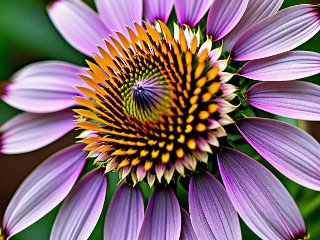 Echinacea Púrpura: Detalles Ultraclaros Detalle impresionante de equinácea púrpura resaltando su belleza natural y beneficios para el sistema inmunológico