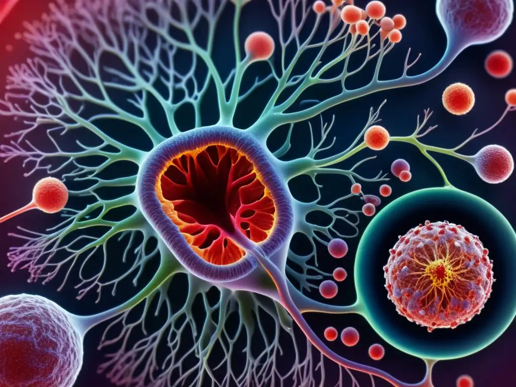 Microscopía 8k de trasplante de órgano: complejidad inmunológica Detalle 8k de la interacción inmunitaria trasplantes compatibilidad en un órgano trasplantado, destacando la complejidad de la respuesta inmune