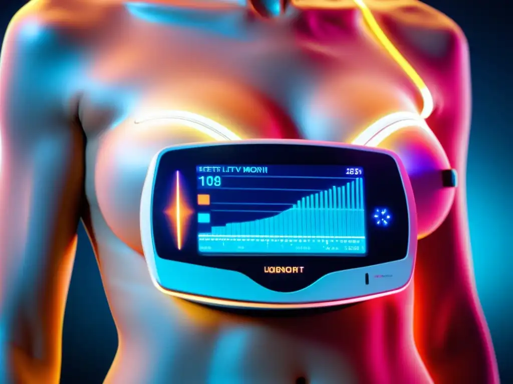 Detalle de monitor de fertilidad de diseño moderno con gráficos coloridos