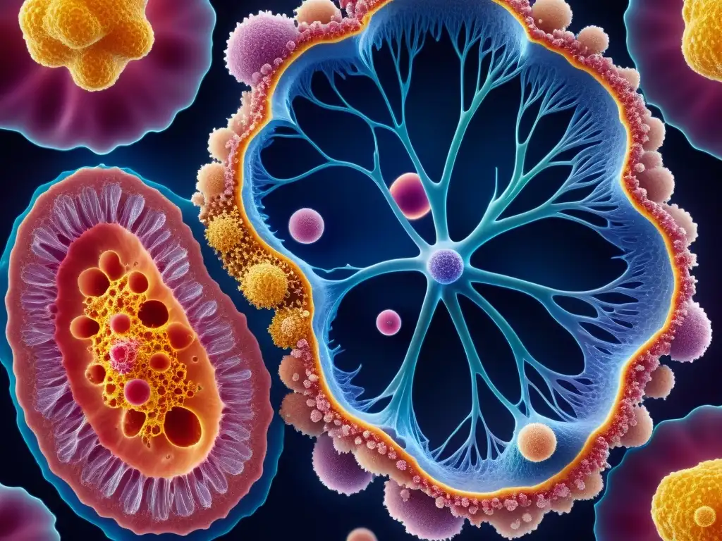 Respuesta inmune en piel humana: Detalles 8k Detalle de la piel humana en 8k con células inmunes interactuando con patógenos