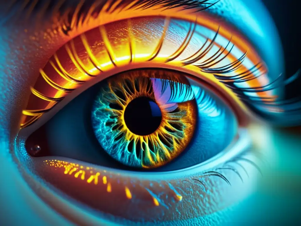 Exploración de retina de alta resolución: tecnología médica de vanguardia Detalle de exploración de retina de alta resolución, tecnología médica de vanguardia para detección precoz de enfermedades autoinmunes