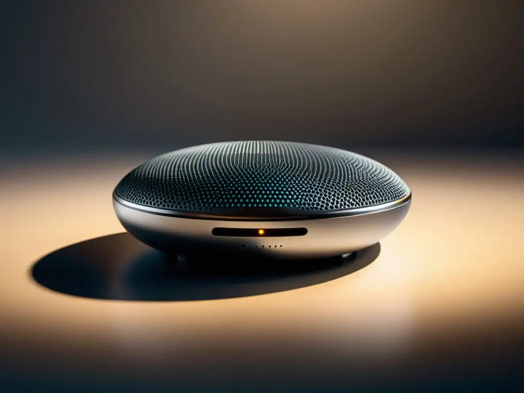 Dispositivo de monitoreo auditivo inmunológico de vanguardia Dispositivo de monitoreo auditivo inmunológico de alta tecnología en un entorno profesional futurista, representando sofisticación e innovación