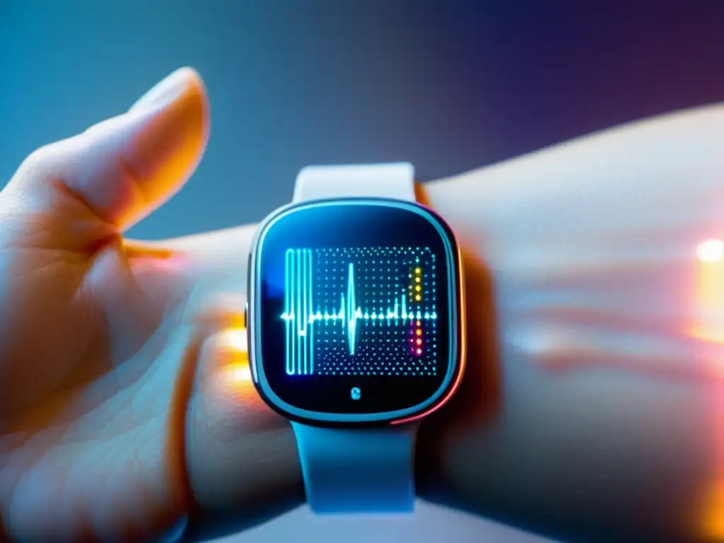 Dispositivo wearable con microsensores y análisis de salud inmediato Un dispositivo wearable para analizar sudor inmune captando patrones en detalle, con microsensores y un analizador futurista