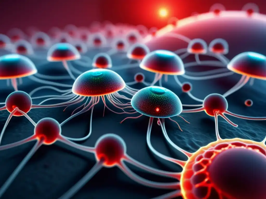 Avanzada terapia con nanobots en la corriente sanguínea Un enjambre de nanobots para el sistema inmunológico se desplaza por el torrente sanguíneo, administrando tratamientos con precisión milimétrica