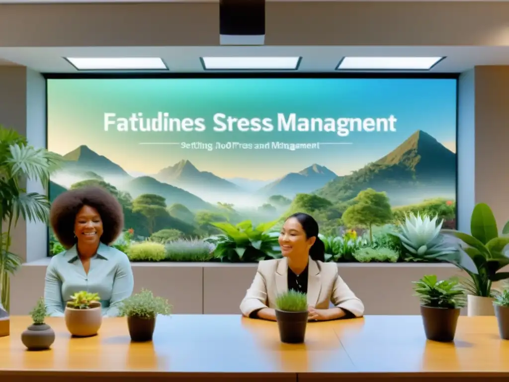 Entrenamiento virtual de mindfulness: diversidad y calma Un entorno virtual sereno y moderno para talleres online para gestionar estrés