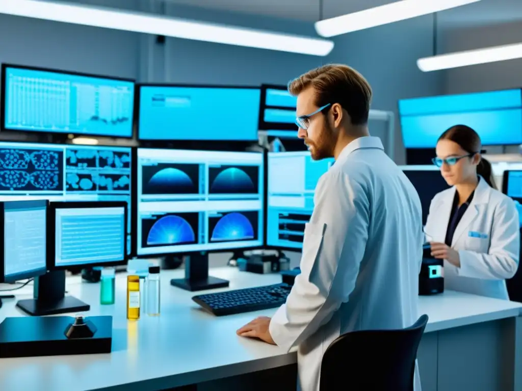 Un equipo de investigadores realiza experimentos sobre la importancia de la vitamina D3 en un laboratorio científico de vanguardia
