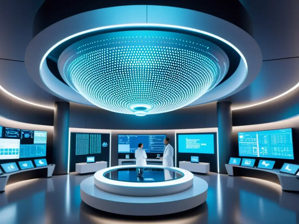 Instalación médica futurista: terapia génica de vanguardia Escena futurista de un laboratorio médico con inmunoterapia génica para enfermedades crónicas