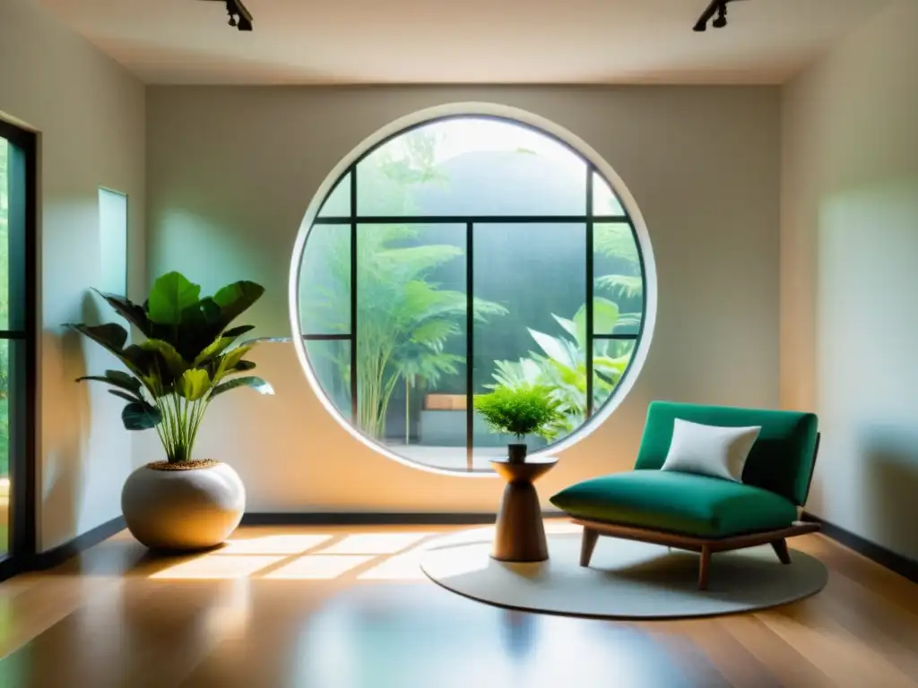 Sala de meditación moderna: serenidad y tranquilidad Espacio de meditación moderno y sereno con prácticas de relajación para fortalecer el sistema inmunológico