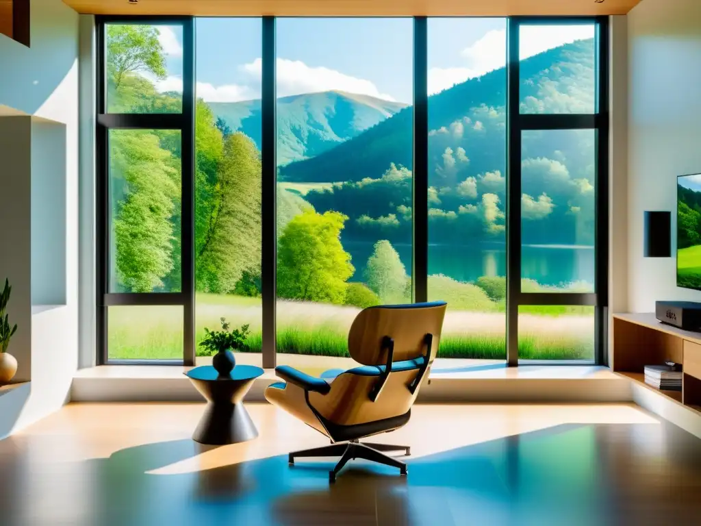 Espacio de vida moderno y sereno con vista a la naturaleza, ideal para un plan de salud para sistema inmunológico