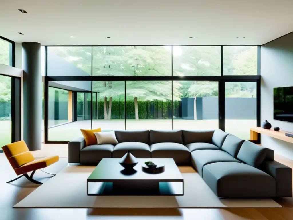 Espacioso salón moderno con dispositivo de monitoreo inmunológico para uso doméstico