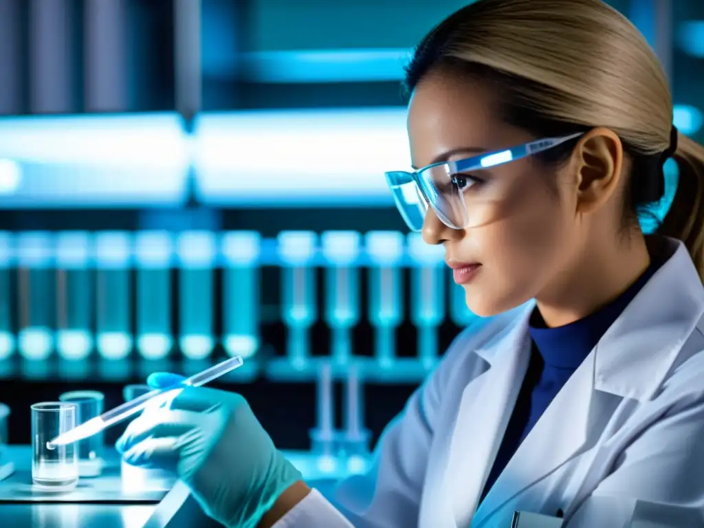Análisis inmunológico de vanguardia en laboratorio Un especialista en un laboratorio moderno analiza muestras relacionadas con el sistema inmunológico