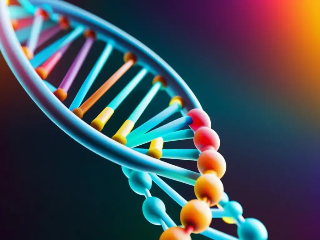 DNA en 8k: Mapeo Genético Futurista Espectacular imagen en 8k de una estructura de doble hélice de ADN, resaltando la importancia del mapeo genético inmunológico