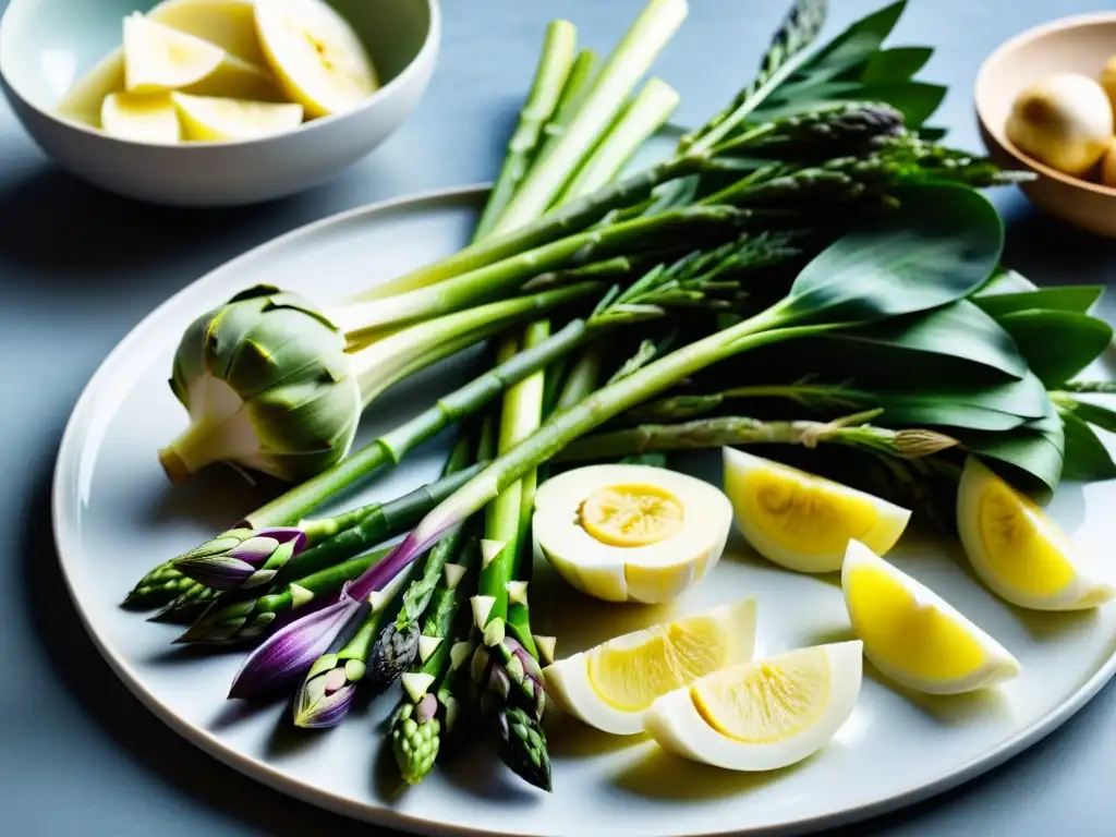 Alimentos prebióticos: una explosión de color y textura Un festín visual de alimentos ricos en prebióticos para perder peso, con colores vibrantes y detalles nítidos