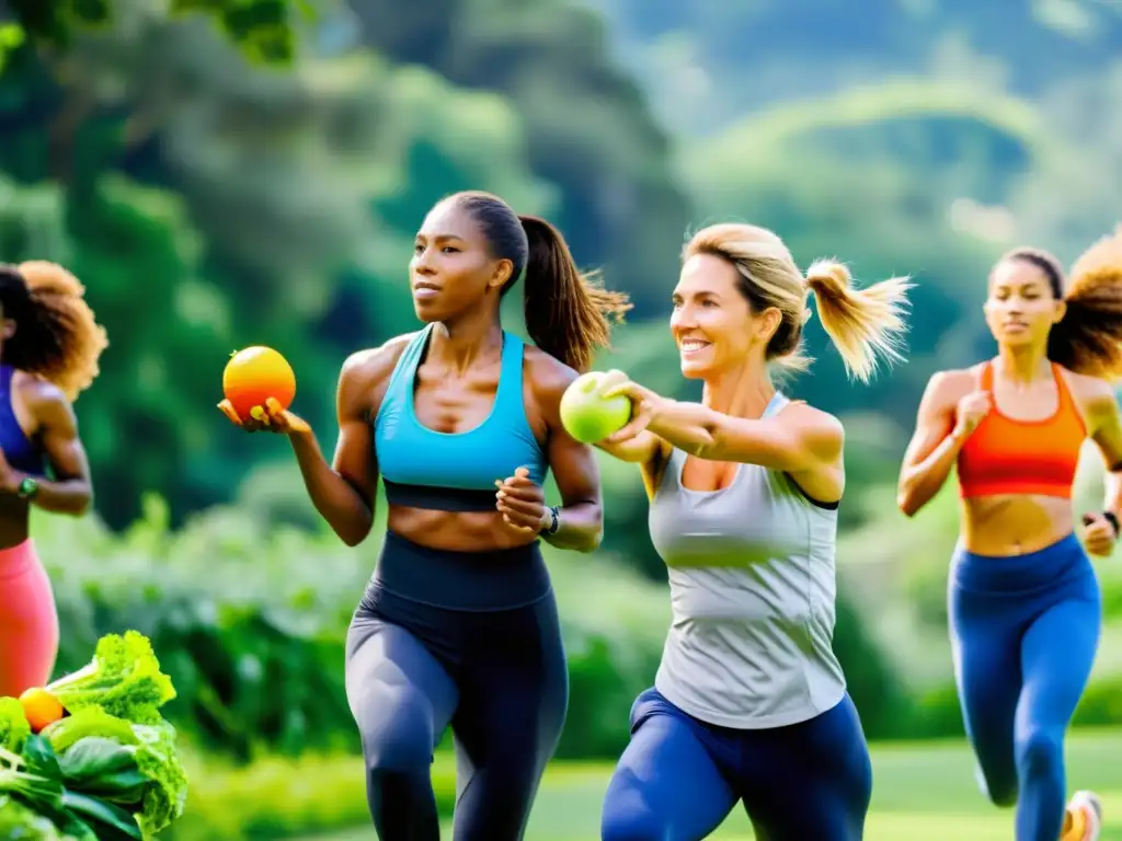 Entrenamiento al aire libre: ejercicio, nutrición y vitalidad Un grupo de adultos en ropa deportiva realizando ejercicios al aire libre, resaltando la importancia del ejercicio en inmunidad