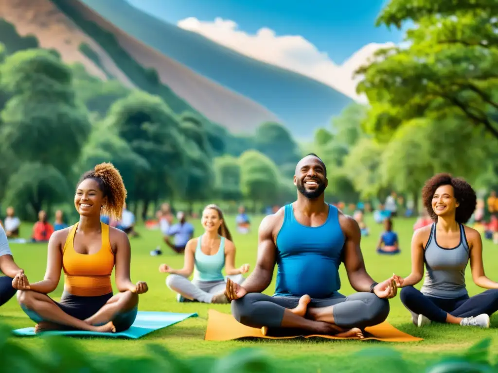Vida plena: Diversidad y alegría en el parque Grupo diverso disfrutando de actividades al aire libre, representando calidad de vida con Síndrome de GougerotCartaud tratamiento