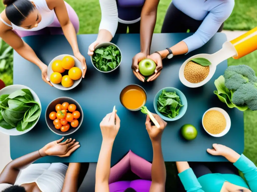 Estilo de vida saludable y diverso para fortalecer el sistema inmunológico Grupo diverso disfruta de actividades saludables para fortalecer el sistema inmunológico con dieta personalizada y vida activa