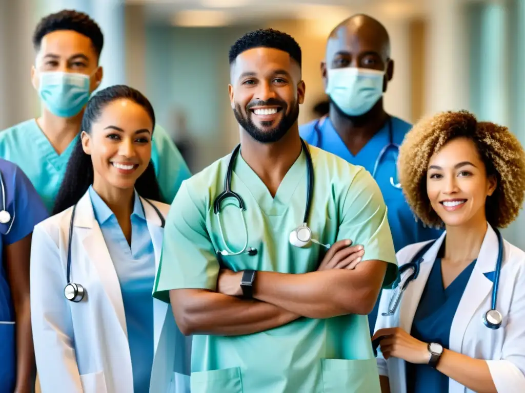 Atención médica inclusiva: equidad y empoderamiento en la salud Un grupo diverso recibe atención médica inclusiva, promoviendo la equidad en la salud inmunológica y abordando las inequidades raciales