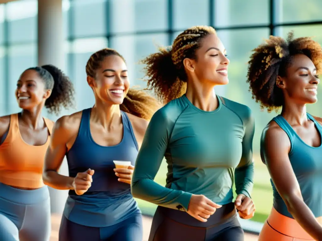 Mujeres fortaleciendo su sistema inmune: 8k imagen vibrante y empoderadora Un grupo diverso de mujeres se cuida con ejercicio, alimentación saludable y autocuidado