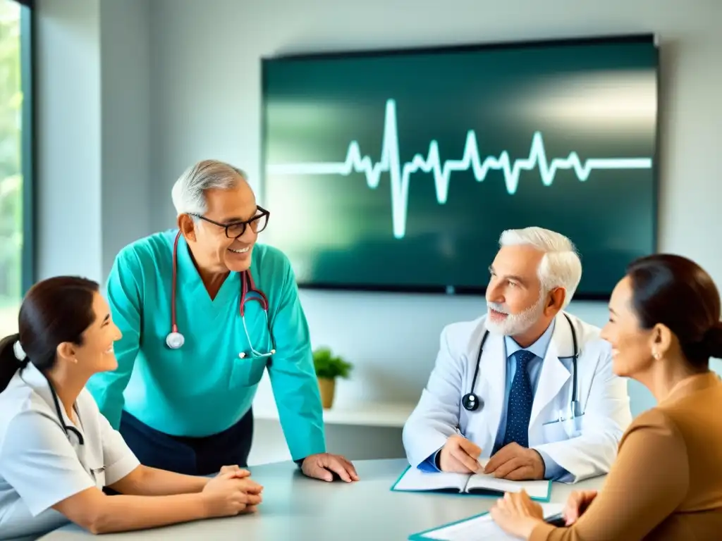 Atención médica para la inmunidad: diálogo animado con el doctor Grupo de personas mayores en consulta médica, el doctor explica la importancia de la consulta médica para la inmunidad en la vejez
