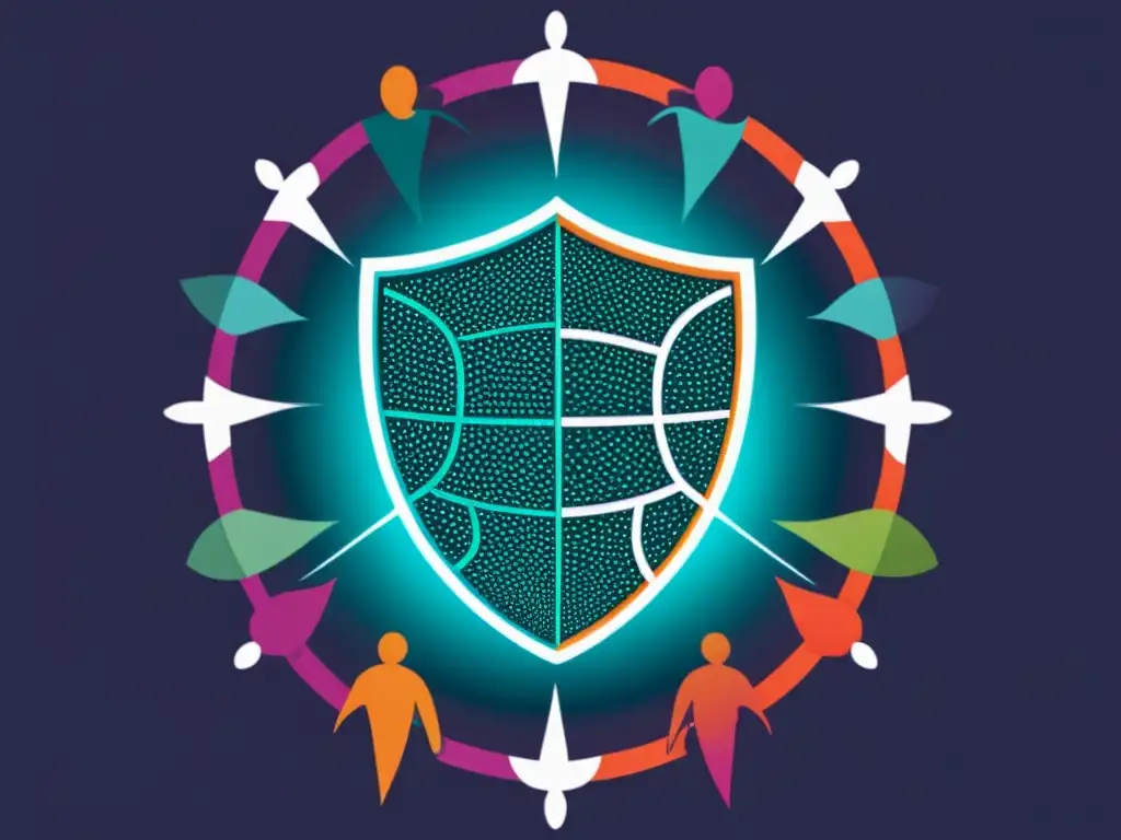 Innovadora ilustración: Herd Immunity y unidad contra epidemias Grupo unido con diferentes mascarillas logra inmunidad de rebaño en epidemias