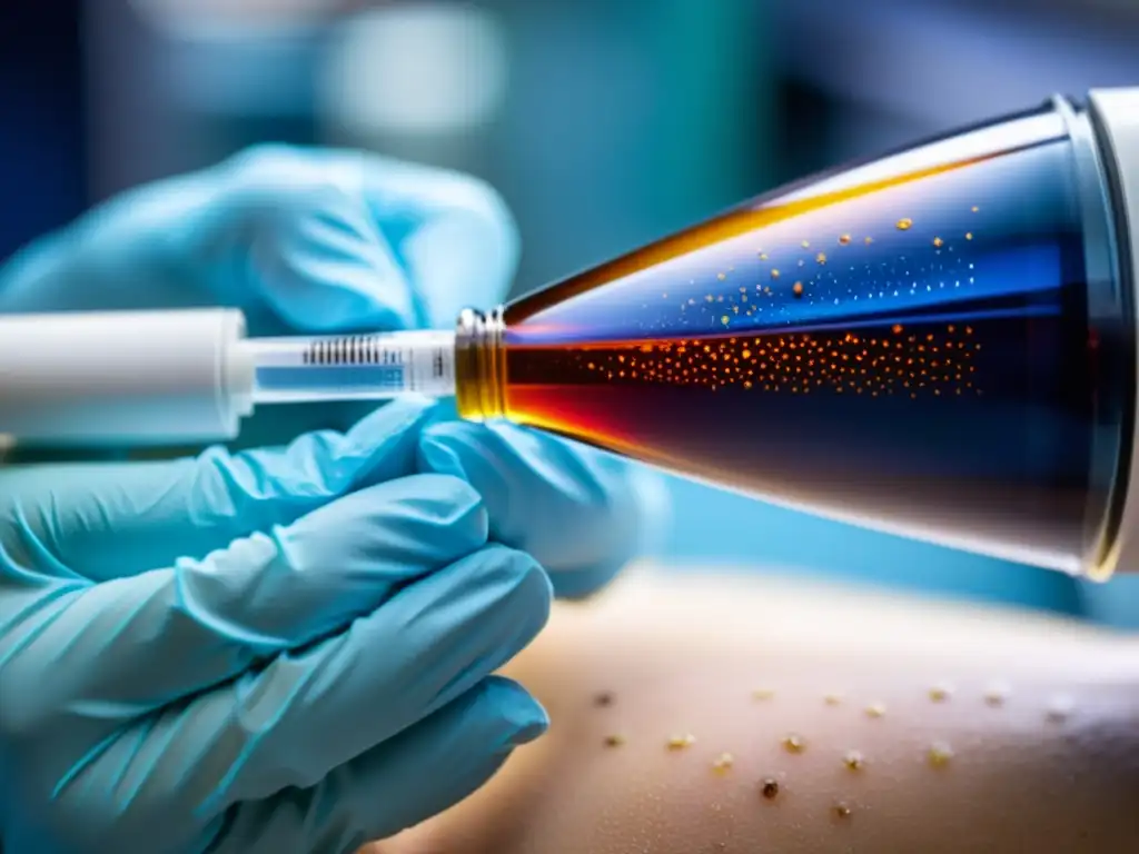 Vacuna de viruela: Precisión y determinación en la medicina Un hito histórico: la primera vacuna contra la viruela se administra con precisión, mostrando la importancia de las primeras vacunas creadoras del sistema inmunológico