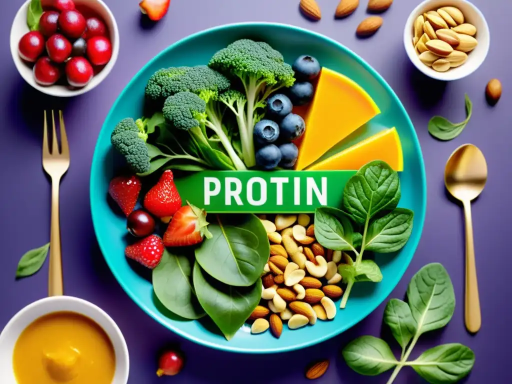 Increíble ilustración digital de plato inmuneboosting Una ilustración digital detallada de un vibrante y colorido plato lleno de alimentos para fortalecer el sistema inmunológico, rodeado de símbolos científicos